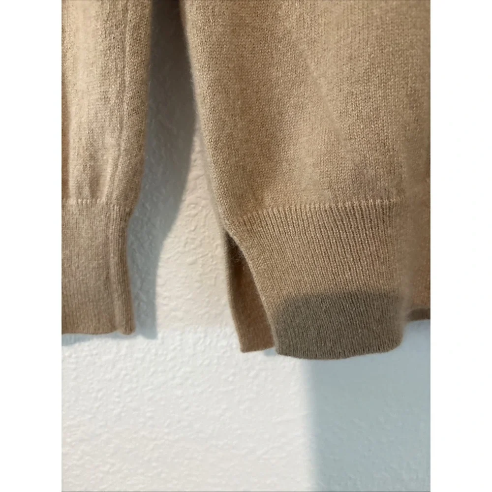Tory Burch Bella Cashmere Sweater Tan Camel‎ Size XS Classic Closet Staple